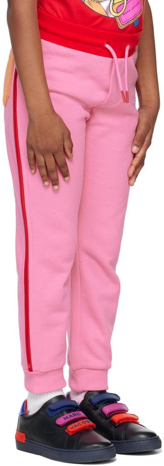 Kids Pink Zip Panel Track Pants