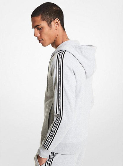 Logo Tape Cotton Blend Zip-Up Hoodie