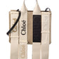 Chloé Woody Small Canvas & Leather Tote