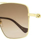 Gucci Women's Square Chain Sunglasses GG1087S 002 Gold/Purple 63mm