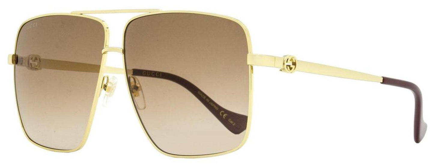 Gucci Women's Square Chain Sunglasses GG1087S 002 Gold/Purple 63mm