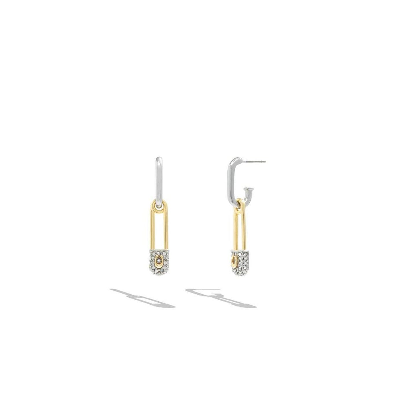 Signature Pin Charm Huggies Earrings