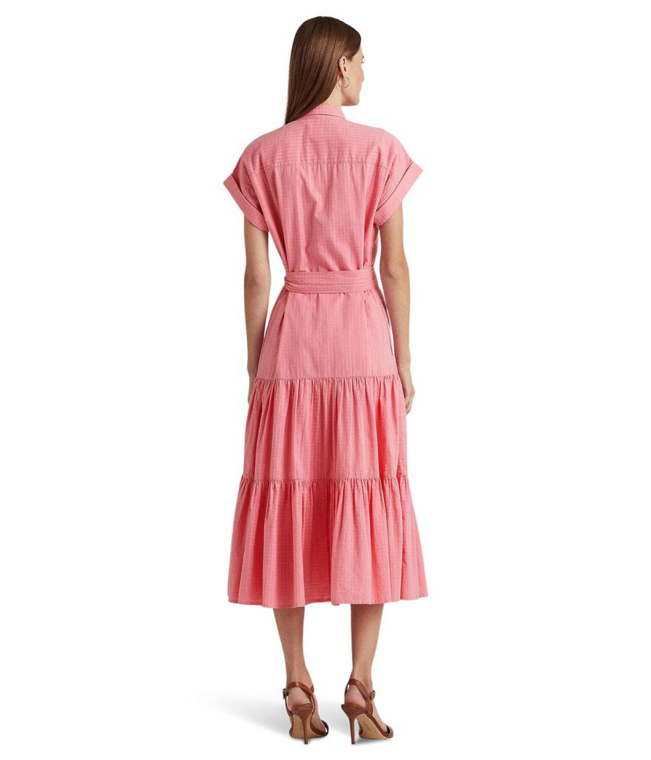 Gingham Belted Cotton Dress