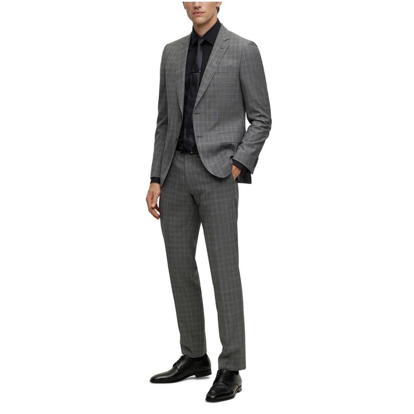 Men's Checked Stretch Slim-Fit Suit