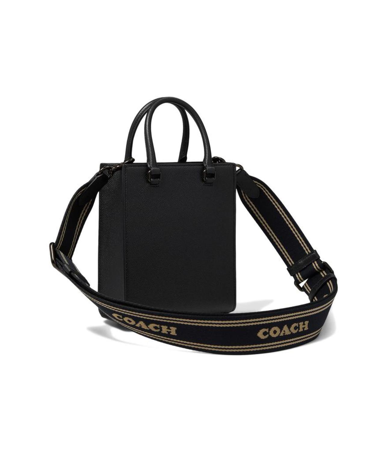 Coach Tote 16 Cross-Grain Leather Bag Black