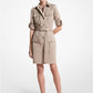 Stretch Organic Cotton Poplin Belted Cargo Shirtdress