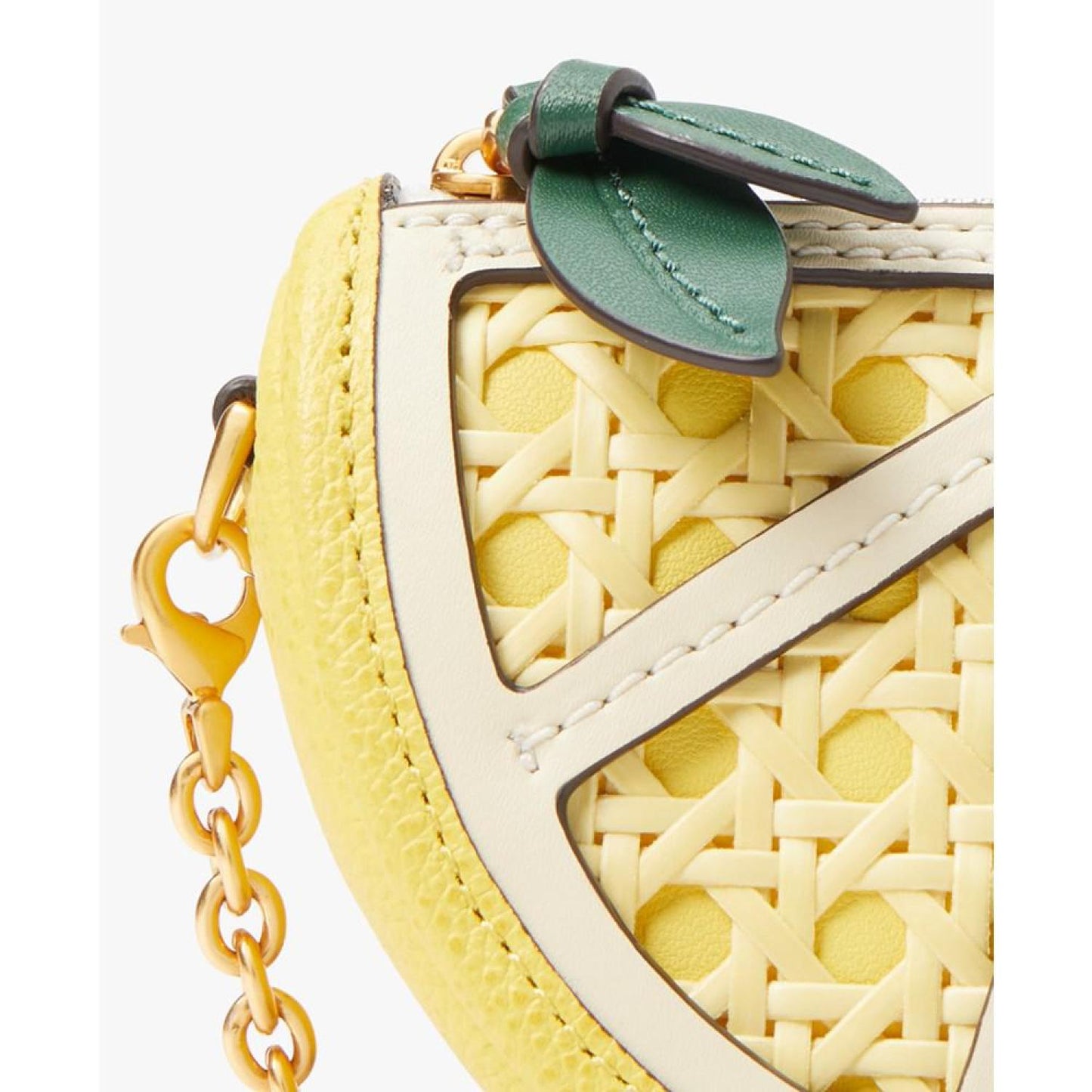 Lemon Drop Embellished Leather Chain Coin Purse