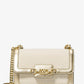 Heather Large Canvas and Metallic Faux Leather Shoulder Bag