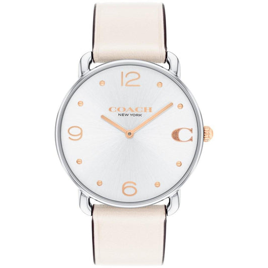 Women's Elliot Chalk White Leather Strap Watch, 36mm