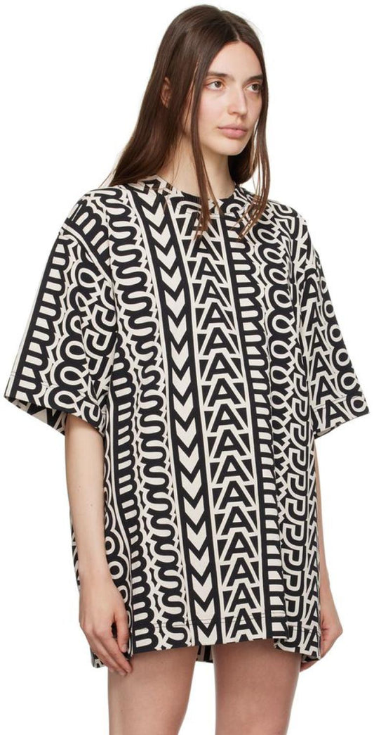 Black & Beige 'The Monogram' T-Shirt