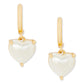 Gold-Tone Imitation Pearl Heart Drop Earrings
