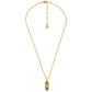 14K Gold Plated Tiger's Eye Dog Tag Necklace