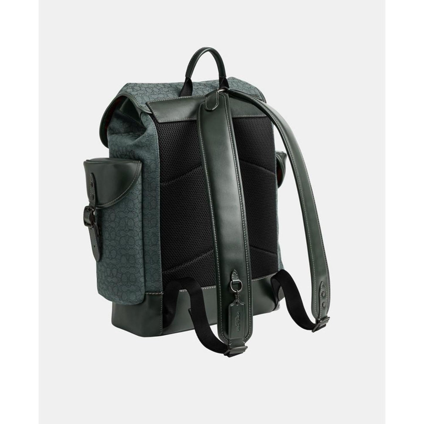 Leather Hitch Backpack in Micro Signature Jacquard