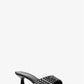 Amal Embellished Faux Suede Kitten Sandal