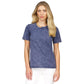 Women's Acid Wash Chain-Neck T-Shirt