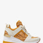 Georgie Animal Print Logo and Leather Trainer