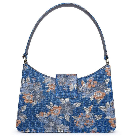 Furla Floral Patterned Logo Engraved Tote Bag