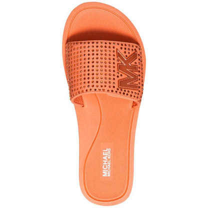 Women's Rhinestone MK Logo Pool Slide Sandals