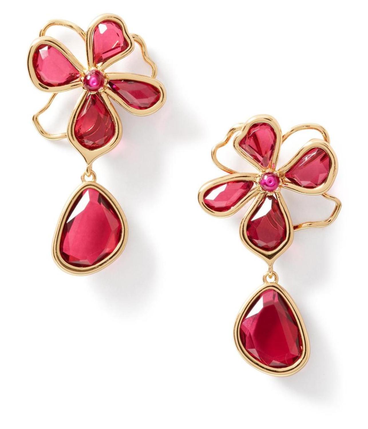 Floral Shimmer Drop Earrings