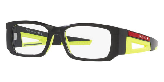 Prada Men's PS-03PV-17G1O1 Linea Rossa 55mm Matte Black/Yellow Opticals