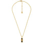 14K Gold Plated Tiger's Eye Dog Tag Necklace