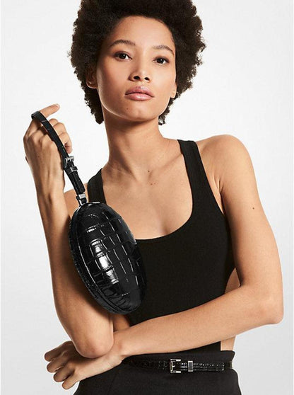 Gramercy Crocodile Embossed Leather Minaudie re