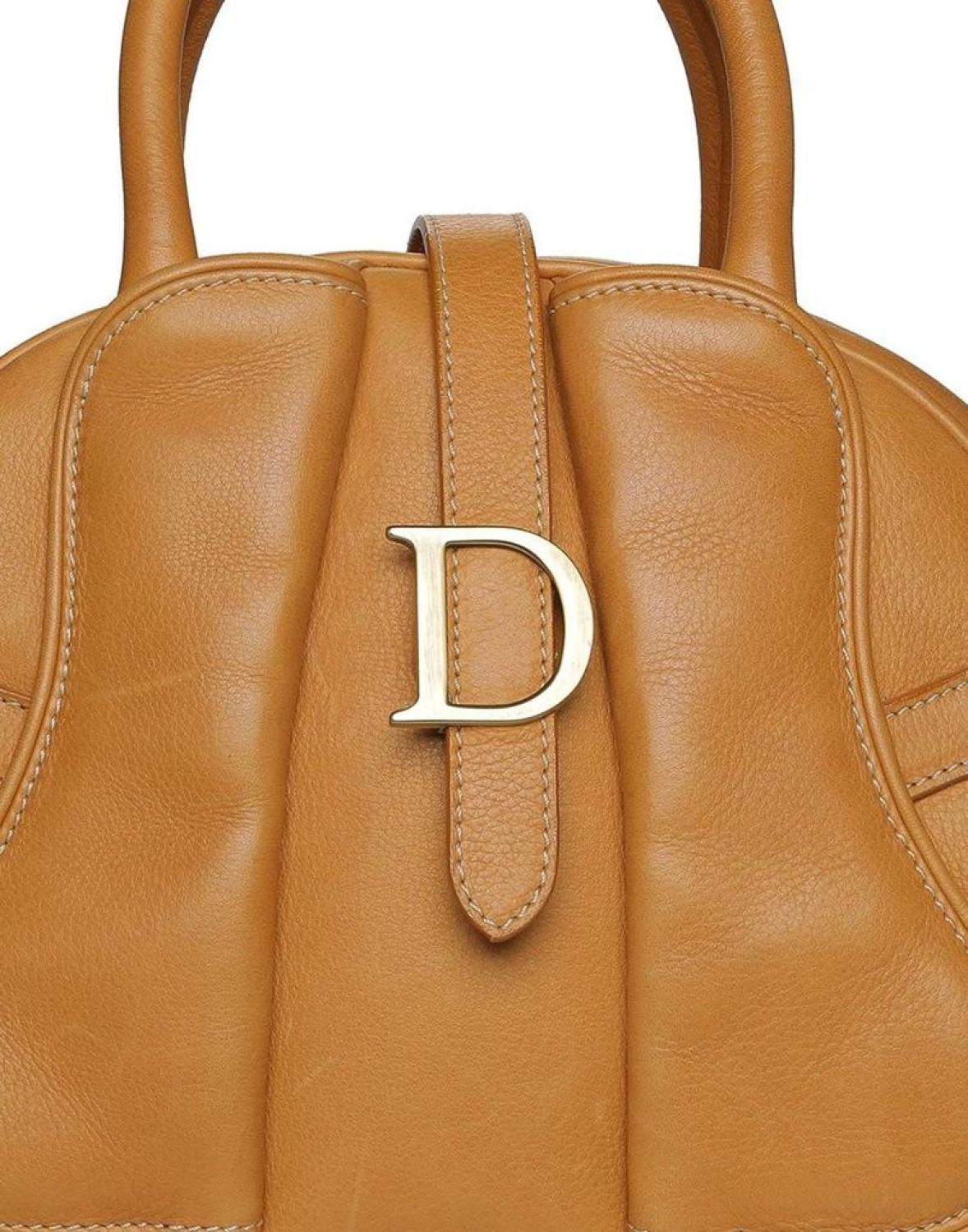 Tan Leather Small Bowler Bag