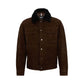 Suede jacket with teddy collar and patch pockets