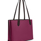 Color-Block Leather with Coated Canvas Signature Interior Willow Tote