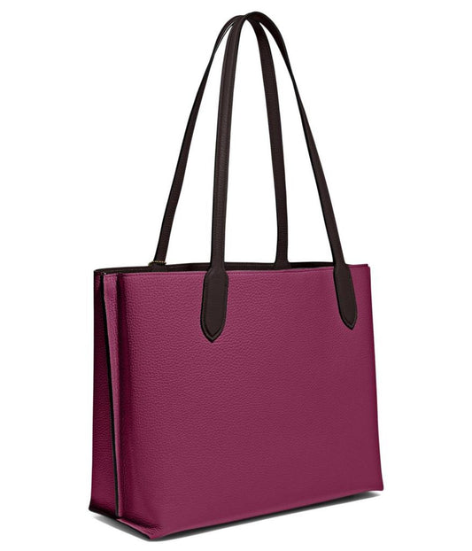 Color-Block Leather with Coated Canvas Signature Interior Willow Tote