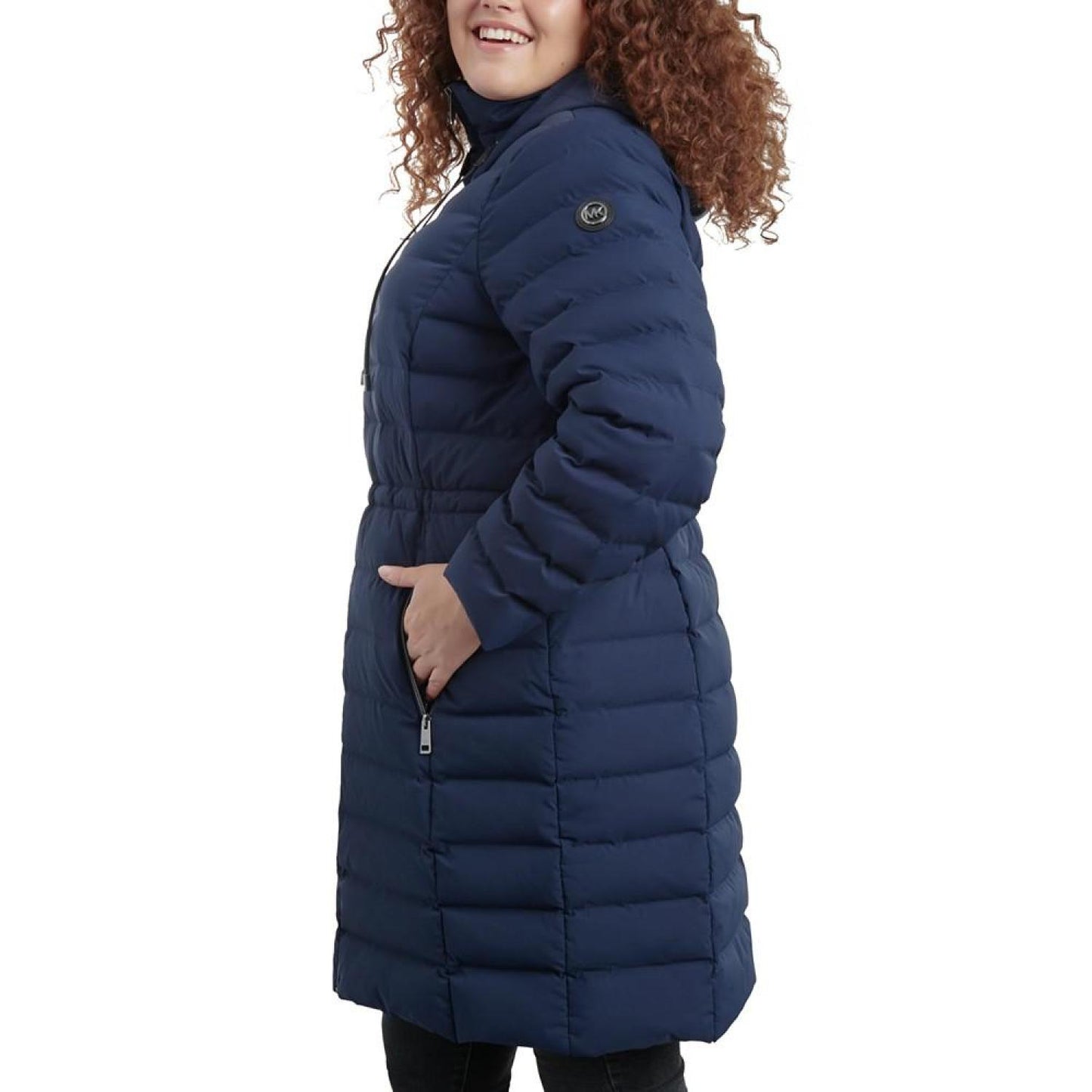Women's Plus Size Hooded Faux-Leather-Trim Anorak Puffer Coat