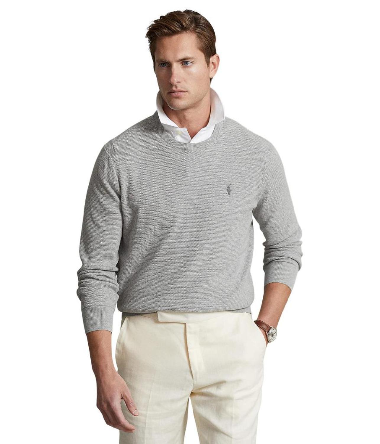 Textured-Knit Cotton Sweater
