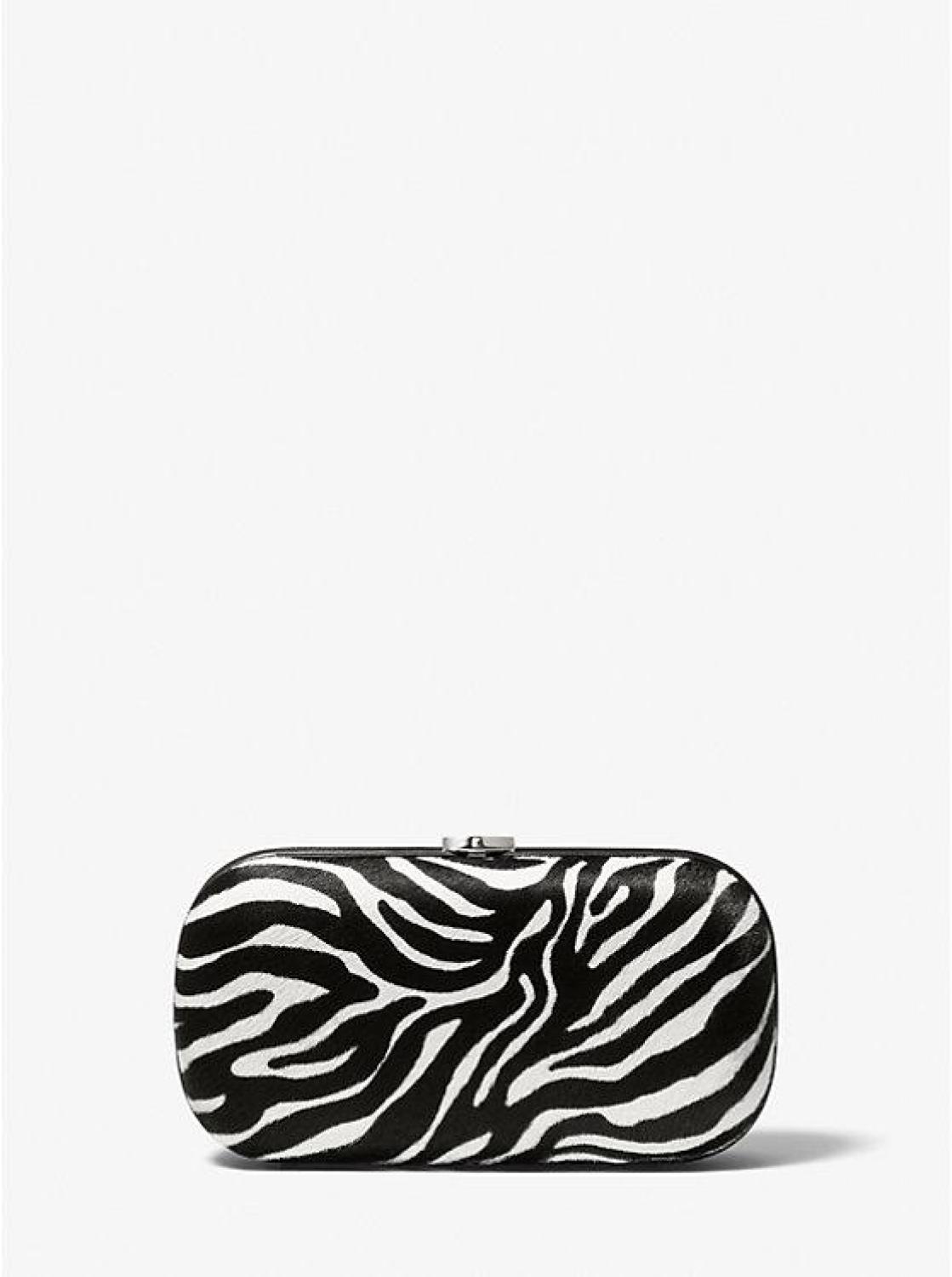 Gansevoort Zebra Print Calf Hair Minaudie re