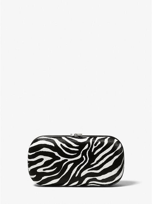 Gansevoort Zebra Print Calf Hair Minaudie re