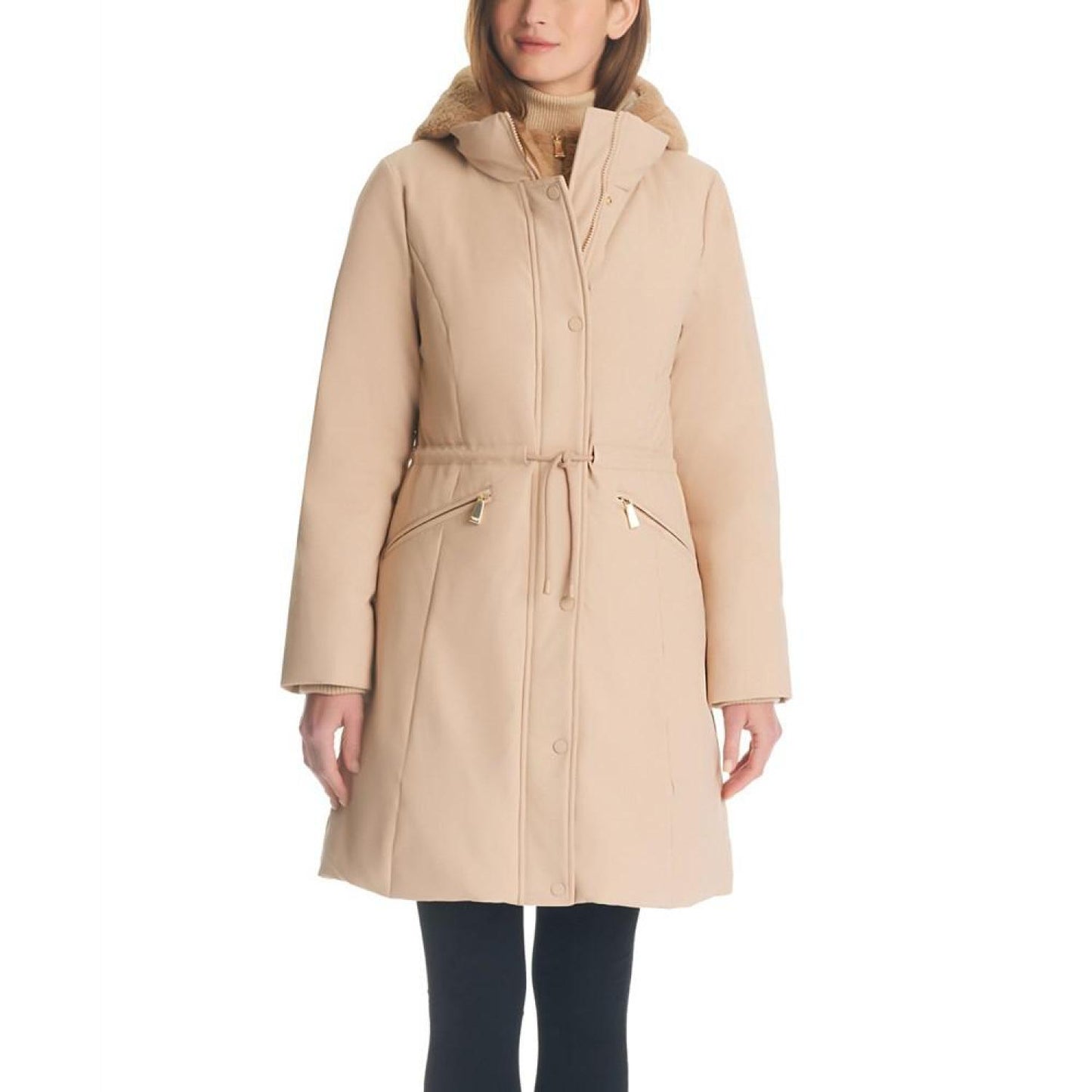 Women's Bibbed Hooded Puffer Coat