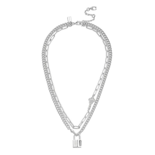 Faux Stone Lock Key Layered Necklace