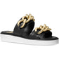 Scarlett Double Band Womens Leather Chains Slide Sandals