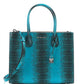 Mercer Medium Snakeskin Crossbody In Tile Blue
