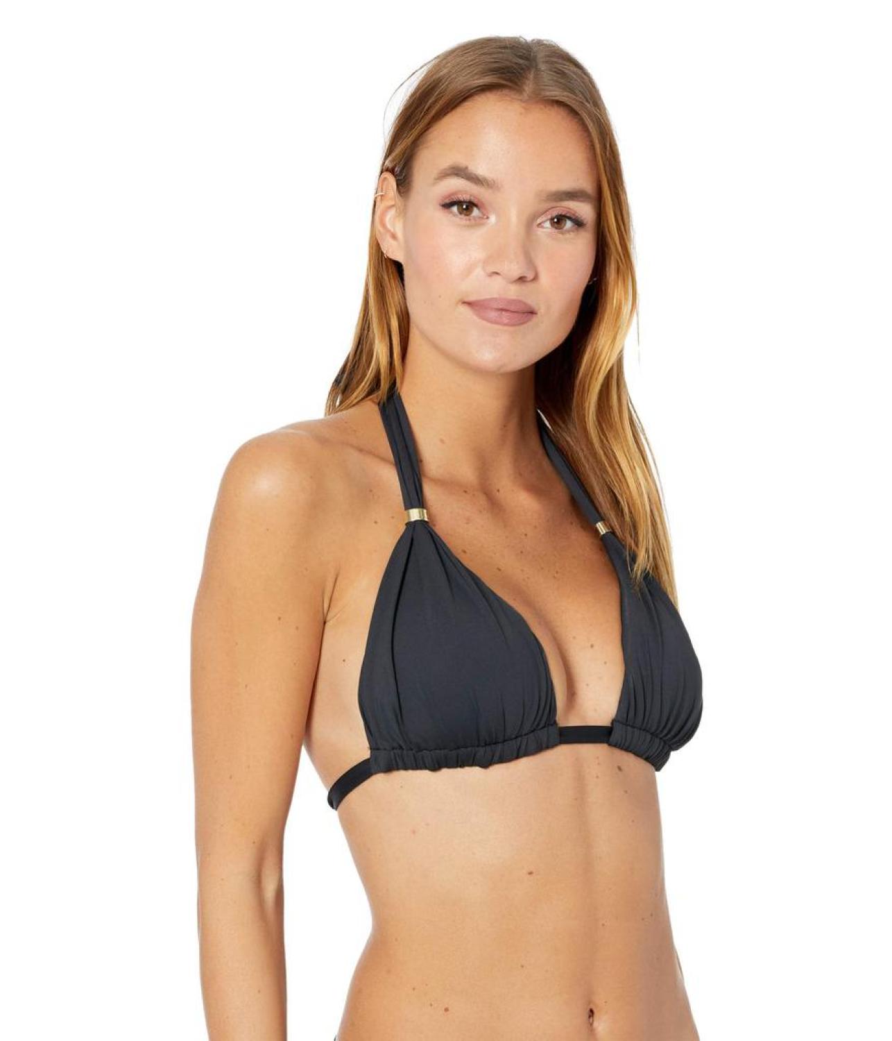 Beach Club Solids Molded Cup Halter Top