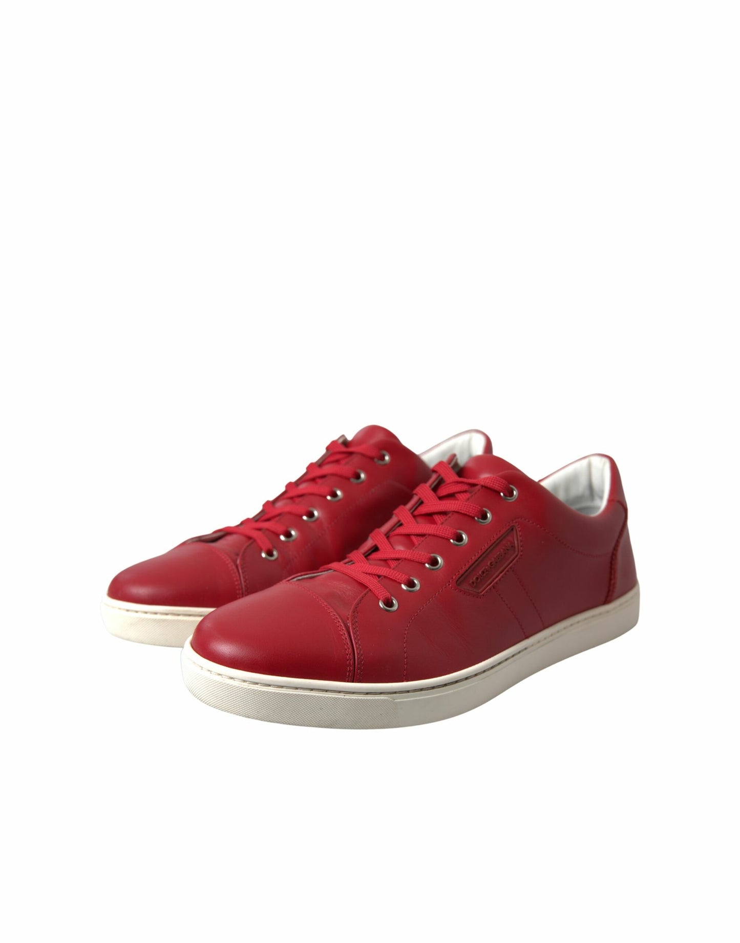 Dolce & Gabbana Elegant Red Leather Low Top Sneakers
