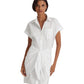 Tie Front Stretch-Cotton Blend Shirtdress