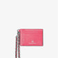 Small Pebbled Leather Chain Card Case