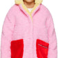 Kids Pink Embroidered Faux-Shearling Jacket