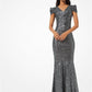 Sequined Mesh Trumpet Gown