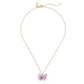 Faux Stone Butterfly Pendant Necklace