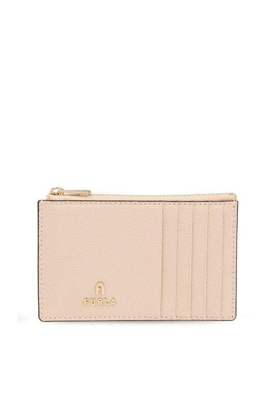 Furla Camelia Logo Plaque Zipped Medium Card Holder