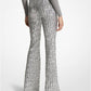 Sequined Stretch Tulle Flared Pants