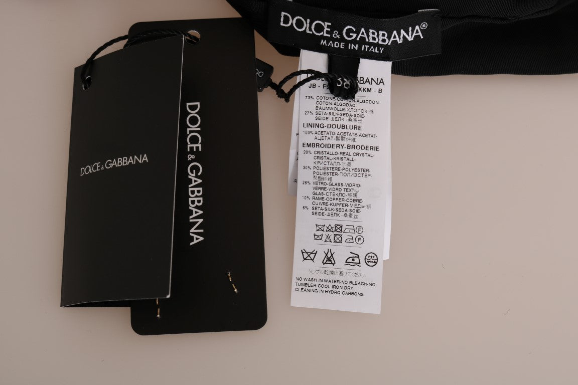 Dolce & Gabbana Black Fairy Tale Crystal Hooded Sweater