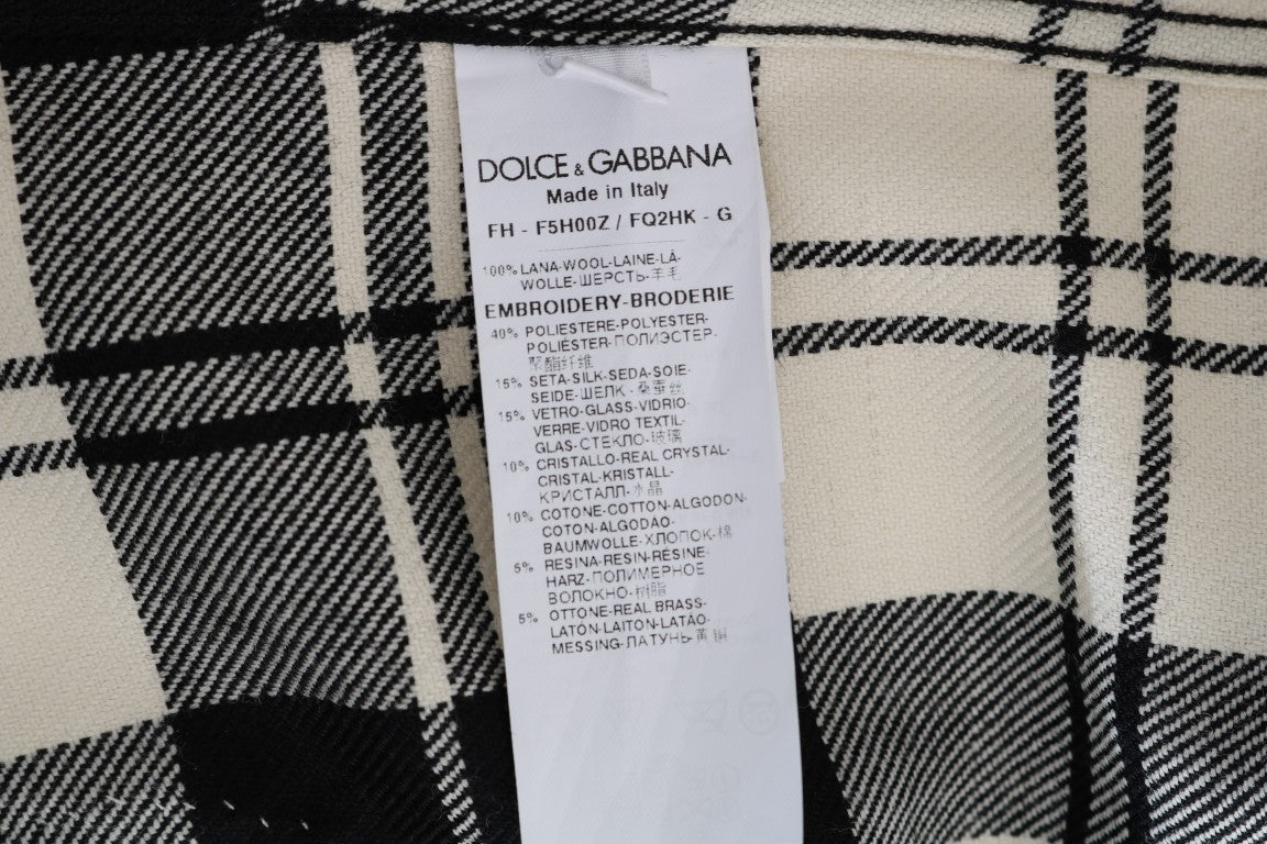 Dolce & Gabbana Black White Fairy Tale Crystal Shirt
