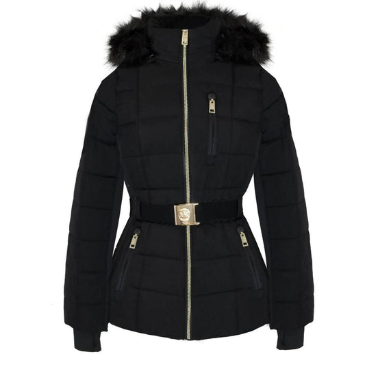Scuba Stretch Belted Active Coat in Black